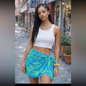 Vintage y2k neon flower sarong